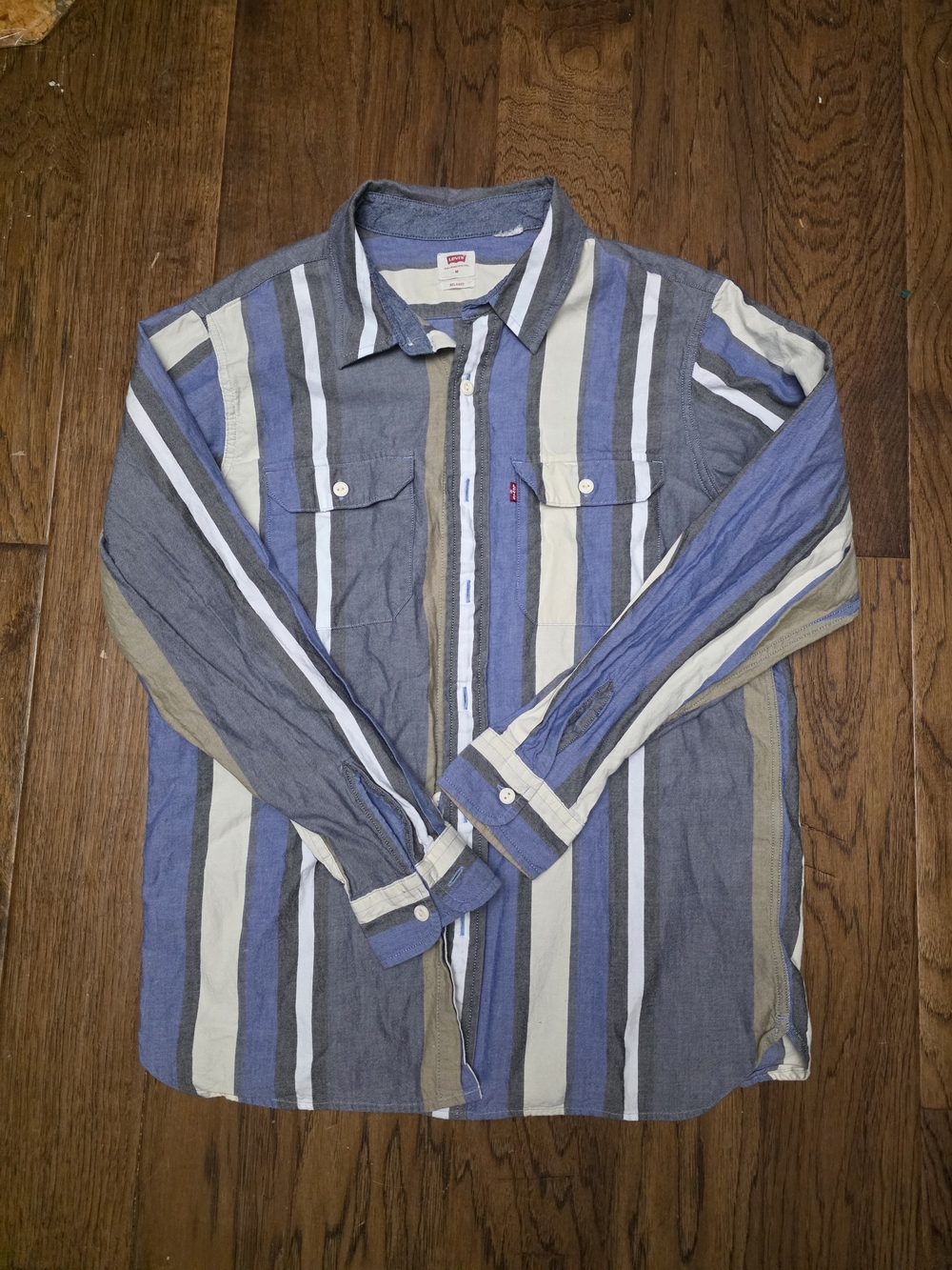 Levi's Men's Blue Multi-Stripe Button-Down Shirt